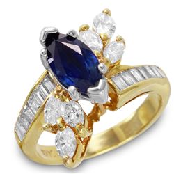 14KT Yellow Gold Sapphire and Diamond Ring -# 267
