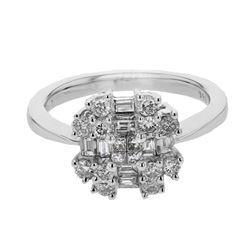 18KT White Gold Ladies Diamond Cocktail Ring -# 9667