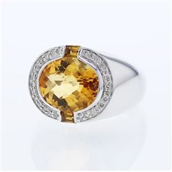 18KT White Gold Ladies Diamond and Gemstone Fashion Ring -# 9234