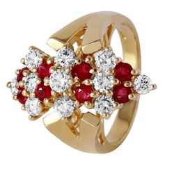 14KT Yellow Gold Ruby & Diamond Ring -# 372