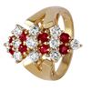 Image 1 : 14KT Yellow Gold Ruby & Diamond Ring -# 372