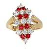 Image 2 : 14KT Yellow Gold Ruby & Diamond Ring -# 372