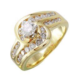 14KT Yellow Gold Diamond Engagement Ring -# 1887