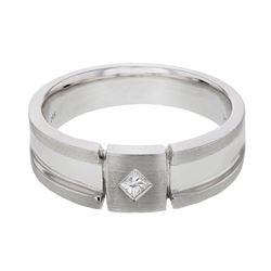 18KT White Gold Mens Diamond Men's Ring  -# 9216