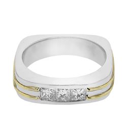 18KT Two Tone Gold  Mens Diamond Men's Ring  -# 10343