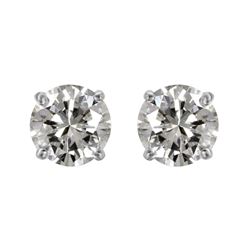 14KT White Gold Diamond Stud Earrings -# 1719