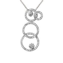 14KT White Gold Ladies Slider with Chain  -# 6774-1