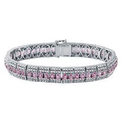 14KT White Gold Ladies Diamond and Gemstone Bracelet -# 10542