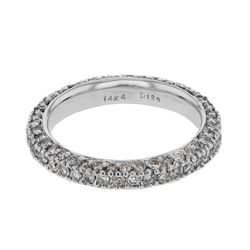 18KT White Gold Ladies Diamond Wedding Band -# 9374
