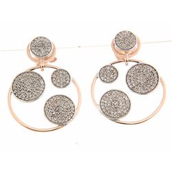 14KT Two Tone Gold  Ladies Diamond Earrings -# 9314