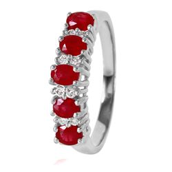 14KT White Gold Ruby & Diamond Ring -# 369