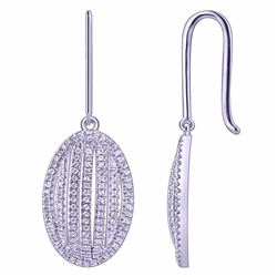 14KT White Gold Ladies Diamond Earrings -# 8681