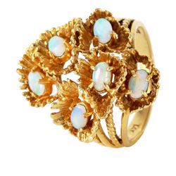14KT Yellow Gold Opal Vintage Ring -# 232