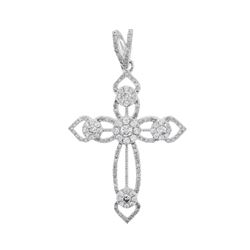 14KT White Gold Ladies Diamond Pendant -# 9012