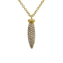 14KT Yellow Gold Diamond Pendant With Chain -# 7827