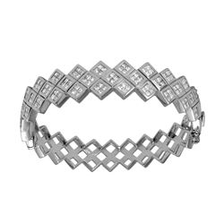 14KT White Gold Diamond Bangle Bracelet -# 6488