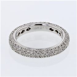 18KT White Gold Ladies Diamond Wedding Band -# 9698