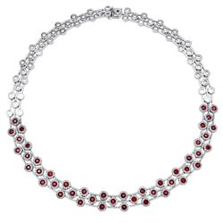 14KT White Gold Ruby Necklace -# 6447-1