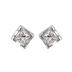 14KT White Gold Diamond Stud Earrings -# 1609