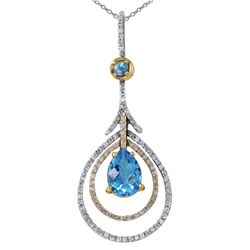 14KT Gold Topaz & Diamond Necklace -# 2019-13