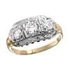 Image 1 : 14KT Two Tone Gold Diamond Ring -# 1760