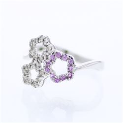 14KT White Gold Ladies Diamond and Gemstone Ring -# 8598