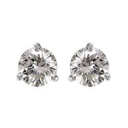 14KT White Gold Diamond Stud Earrings -# 1723