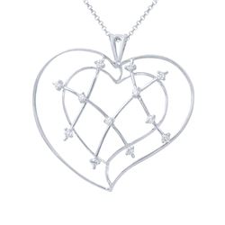 18KT White Gold Ladies Slider with Chain  -# 6785