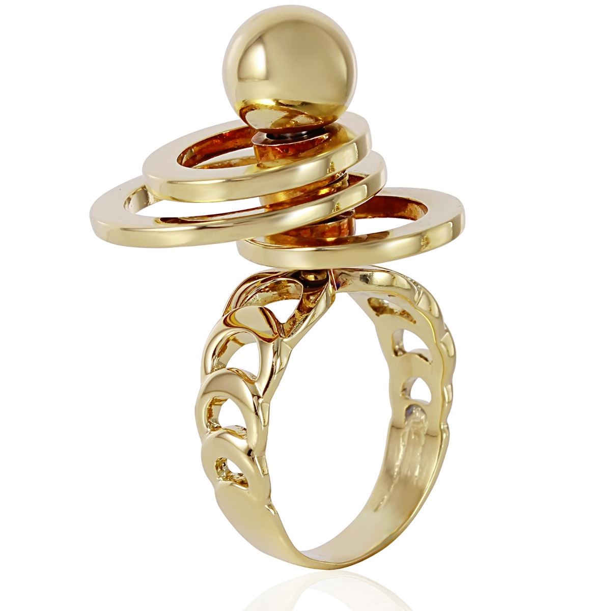 Gold Rotating Rings 14KT Yellow Gold Vintage Spinning Ring -# 343
