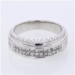 18KT White Gold Ladies Diamond Wedding Band -# 9100