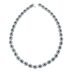 14KT White Gold Ladies Diamond and Gemstone Necklace -# 10581