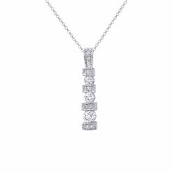 14KT White Gold Ladies Diamond Slider with Chain -# 9083