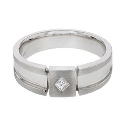 14KT White Gold Mens Diamond Ring -# 9408