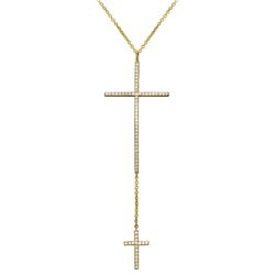14KT Yellow Gold Diamond Pendant With Chain -# 7889-1