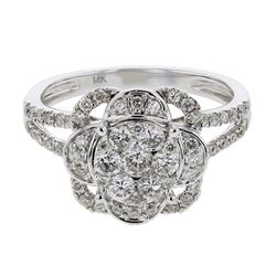 14KT White Gold Ladies Diamond Ring -# 9447