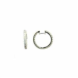 14KT Yellow Gold Ladies Diamond Hoop Earrings -# 10354