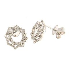 14KT White Gold Ladies Diamond Earrings -# 8737