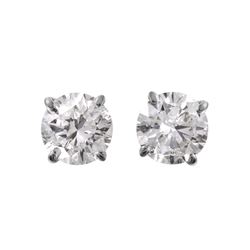 14KT White Gold Diamond Stud Earrings -# 1726