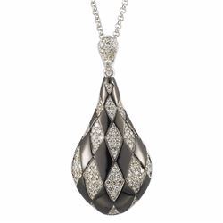14KT White Gold Diamond Pendant With Chain -# 6194