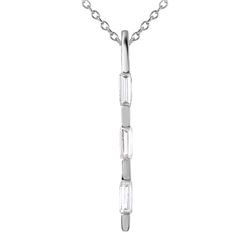 14KT White Gold Diamond Pendant & Chain  -# 1847