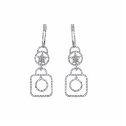 14KT White Gold Ladies Diamond Earrings -# 9057