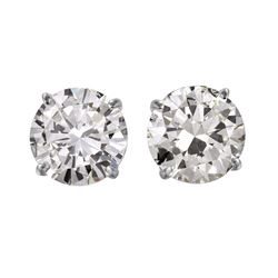 14KT White Gold Diamond Stud Earrings -# 1704