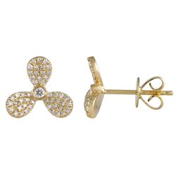 14KT Yellow Gold Diamond Earrings -# 7897-1