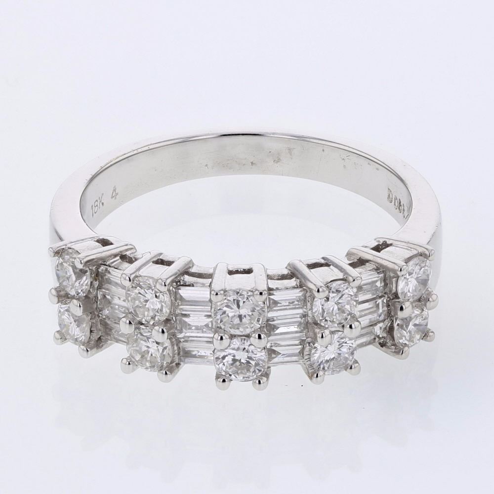 18KT White Gold Ladies Diamond Wedding Band 9909