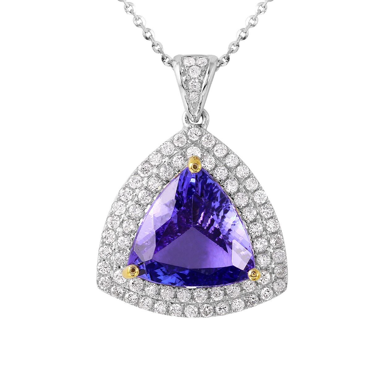 14KT Gold Tanzanite & Diamond Necklace 1549