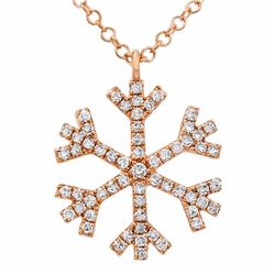 14KT Rose Gold Diamond Pendant With Chain -# 7776