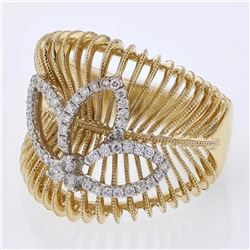 18KT Two Tone Gold  Ladies Diamond Fashion Ring -# 9657