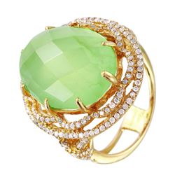 14KT Yellow Gold Tourmaline & Diamond Ring -# 1477
