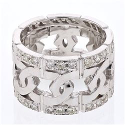 18KT White Gold Ladies Diamond Fashion Ring -# 9819