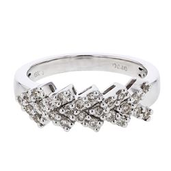 18KT White Gold Ladies Diamond Ring -# 8981